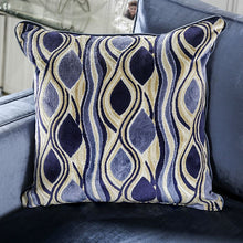 Jodie Sofa & Loveseat Set – Satin Blue/Silver