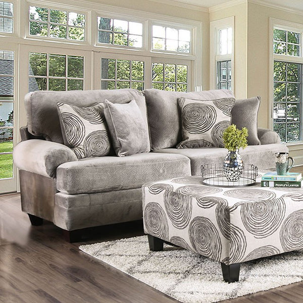 Bonaventura Sofa & Loveseat Set – Gray/Pattern