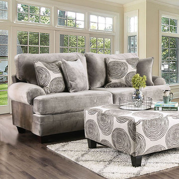 Bonaventura Sofa & Loveseat Set – Gray/Pattern