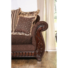 Tabitha Sofa & Loveseat Set – Brown/Gold