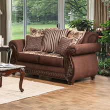 Tabitha Sofa & Loveseat Set – Brown/Gold