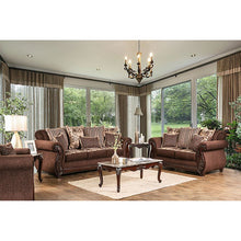 Tabitha Sofa & Loveseat Set – Brown/Gold