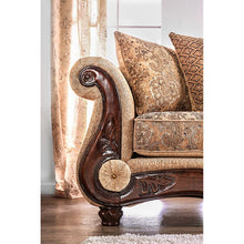 Nicanor Sofa & Loveseat Set – Tan/Gold