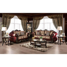 Matteo Sofa & Loveseat Set – Burgundy/Brown