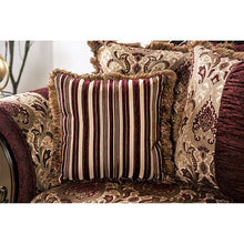 Matteo Sofa & Loveseat Set – Burgundy/Brown