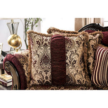 Matteo Sofa & Loveseat Set – Burgundy/Brown