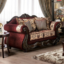 Matteo Sofa & Loveseat Set – Burgundy/Brown