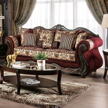 Matteo Sofa & Loveseat Set – Burgundy/Brown