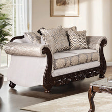 Catalonia Sofa & Loveseat Set – Dark Cherry/Beige