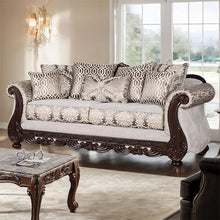 Catalonia Sofa & Loveseat Set – Dark Cherry/Beige