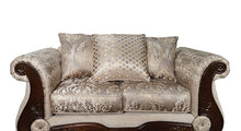 Fasciano Oversized Sofa + Loveseat – Beige Tan/Dark Cherry