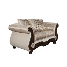 Fasciano Oversized Sofa + Loveseat – Beige Tan/Dark Cherry