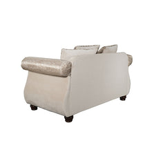 Fasciano Oversized Sofa + Loveseat – Beige Tan/Dark Cherry