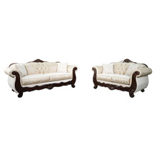 Frisina Oversized Sofa + Loveseat – Dark Cherry/Beige
