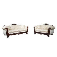 Frisina Oversized Sofa + Loveseat – Dark Cherry/Beige