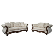 Sodaro Oversized Sofa + Loveseat – Dark Cherry/Ivory