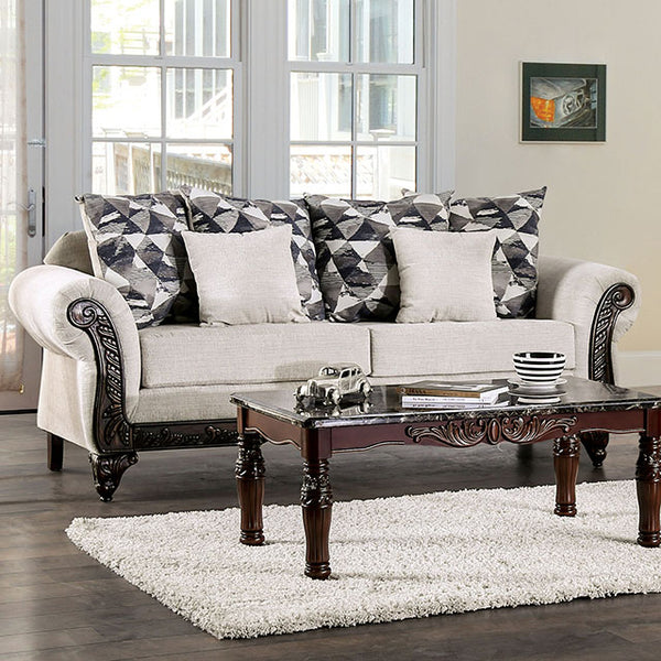 Cassani Sofa & Loveseat Set – Walnut/Light Gray