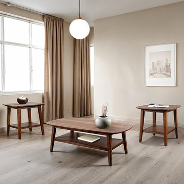 Furniture of America Lethia | 3 Pc Occasional Tables – Walnut