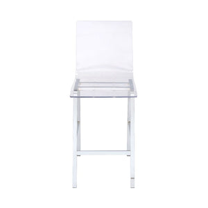 Nadie - Counter Height Chair (Set of 2) - Clear Acrylic & Chrome