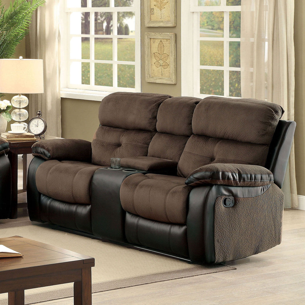 Hadley - Loveseat With Console - Brown / Black