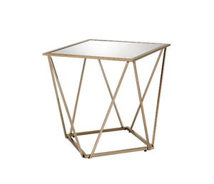 Fogya - End Table - Mirrored & Champagne Gold Finish