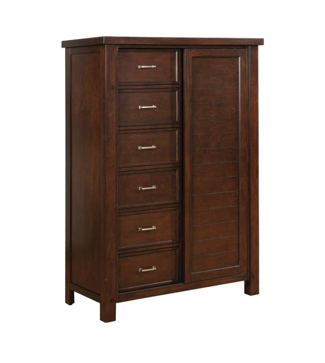 Barstow - 8-Drawer Door Chest - Pinot Noir