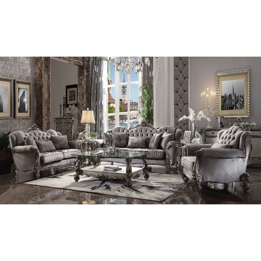 Versailles - Chair - Velvet & Antique Platinum - 46