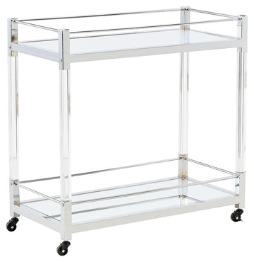 Chaseton - Bar Cart - Clear / Silver Finish