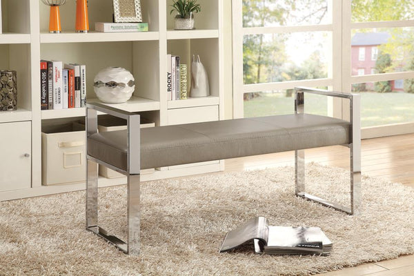 Joshua Upholstered Benche Pearl Silver