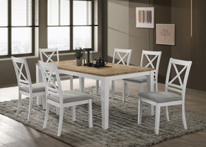 Hollis - Rectangular Dining Table - Brown And White