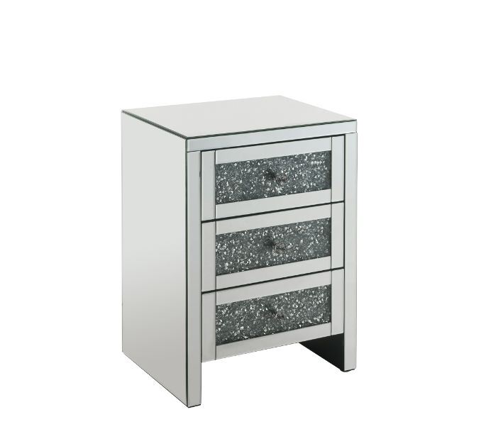 Noralie - Accent Table - Mirrored & Faux Diamonds - 26