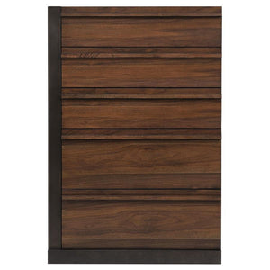 Azalia - 5-Drawer Chest - Black And Walnut