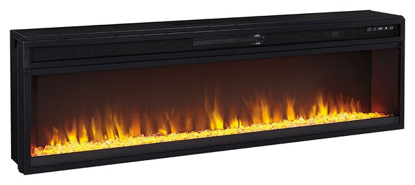 Entertainment Accessories Wide Fireplace Insert Black