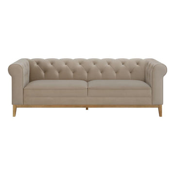 Sandrine - Button Tufted Tuxedo Arms Sofa - Camel