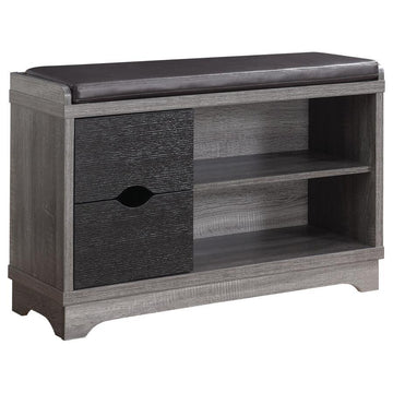 Aylin - 2-Drawer Storage Bench - Medium Brown and Black