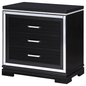 Cappola - Rectangular 2-Drawer Nightstand - Silver And Black