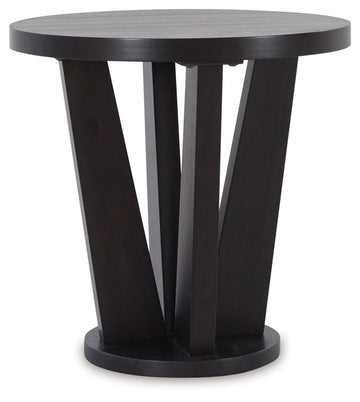 Chasinfield - Round End Table - Dark Brown