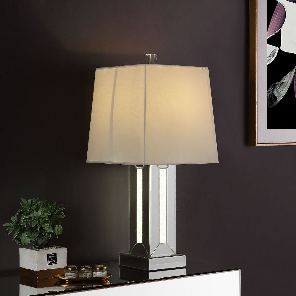 Noralie - Table Lamp - Mirrored & Faux Stones - 32