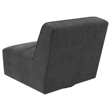 Cobie - Upholstered Swivel Armless Chair - Dark Charcoal