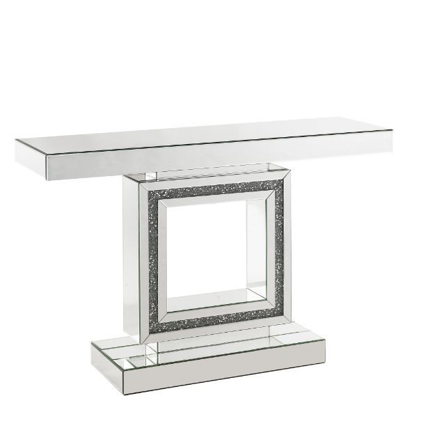 Noralie - Accent Table - Mirrored & Faux Diamonds - Wood - 32