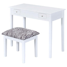 Seline - 2-Piece Vanity Set - White and Zebra