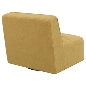 Cobie - Upholstered Swivel Armless Chair - Mustard