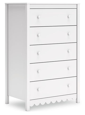 Hallityn - Five Drawer Chest - White
