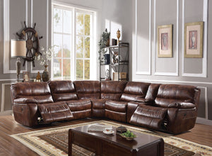 Brax - Sectional Sofa - 2-Tone Brown Leather-Gel