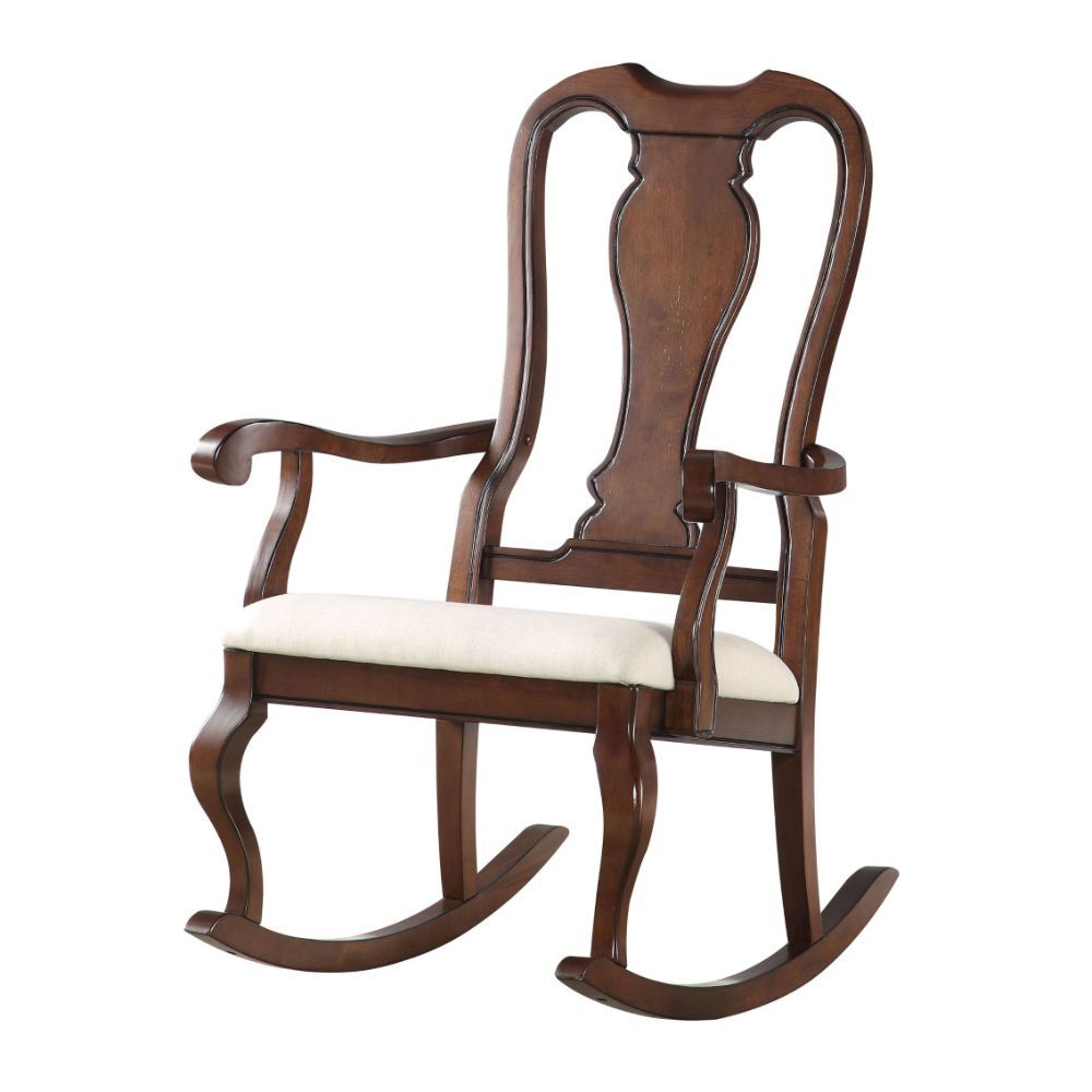 Sheim - Rocking Chair - Beige Fabric & Cherry
