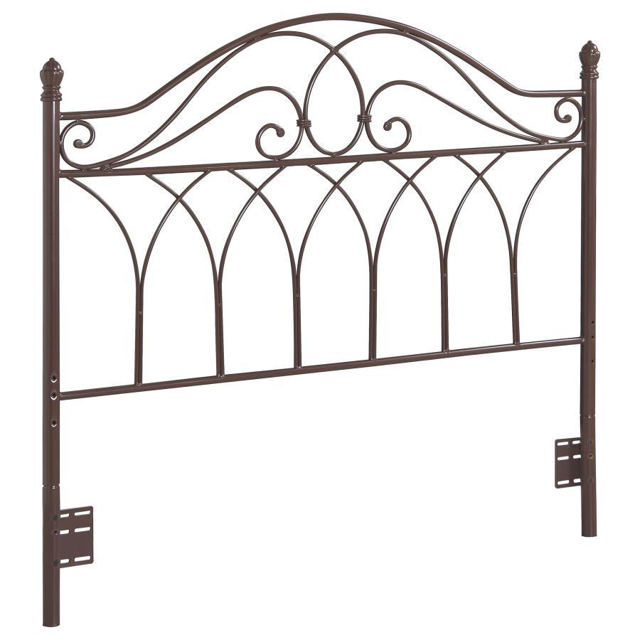 Zola - Queen / Full Metal Scroll Headboard - Brown