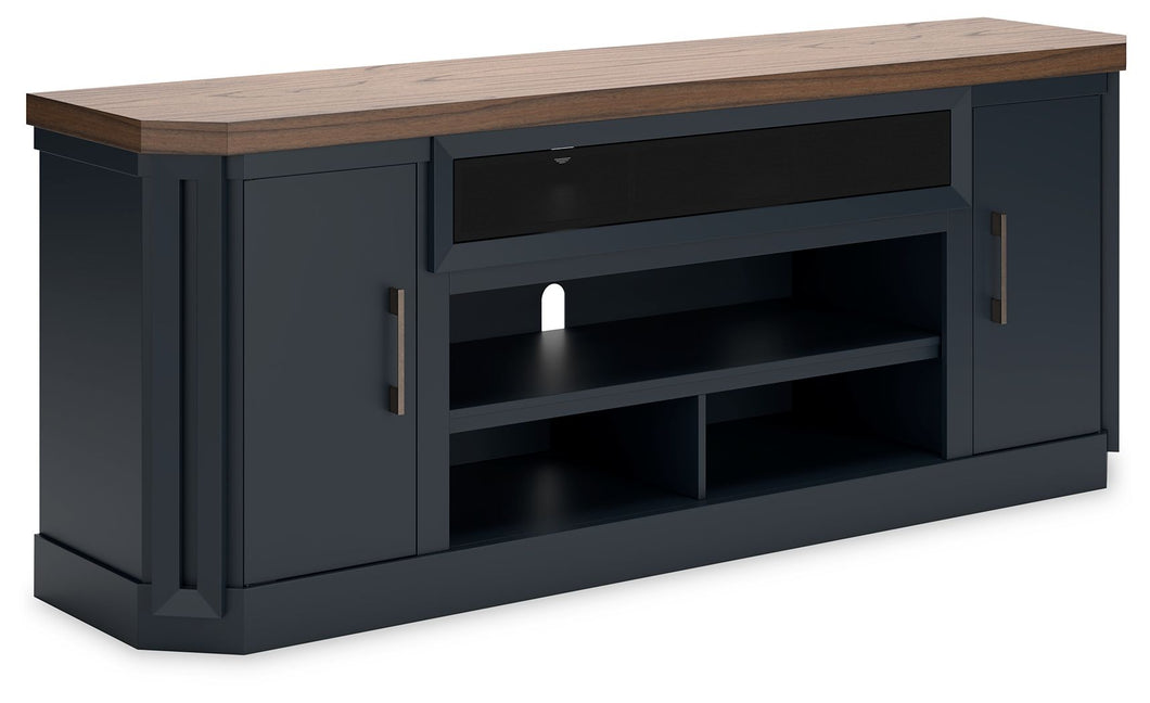 Landocken - Brown / Blue - Xl TV Stand W/Fireplace Option