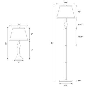 Griffin - 3 Piece Floor And Table Lamp Set Brushed Nickel - Brush Nickel