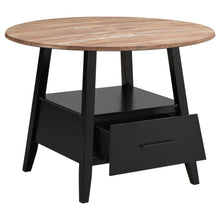 Gibson - 1-Drawer Round Counter Height Table - Yukon Oak And Black