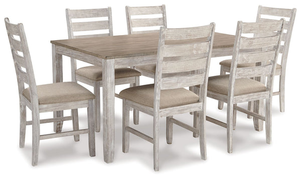 Skempton Dining Room Table Set (Set of 7) White